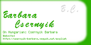 barbara csernyik business card